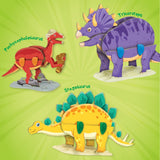 Imagimake Mapology Dino Quest - Stegosaurus, Triceratops, Pachycephalosaurus