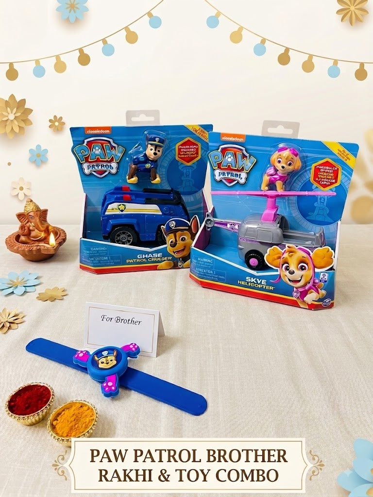 Paw Patrol Chase & Skye Sibling Rakhi Combo