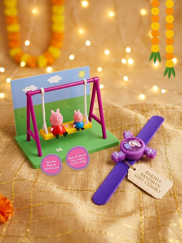 Peppa Pig Playground Swing Rakhi Hamper