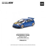 Pop Race Pandem Civic EG6 Metallic Blue With Open Hood PR640174