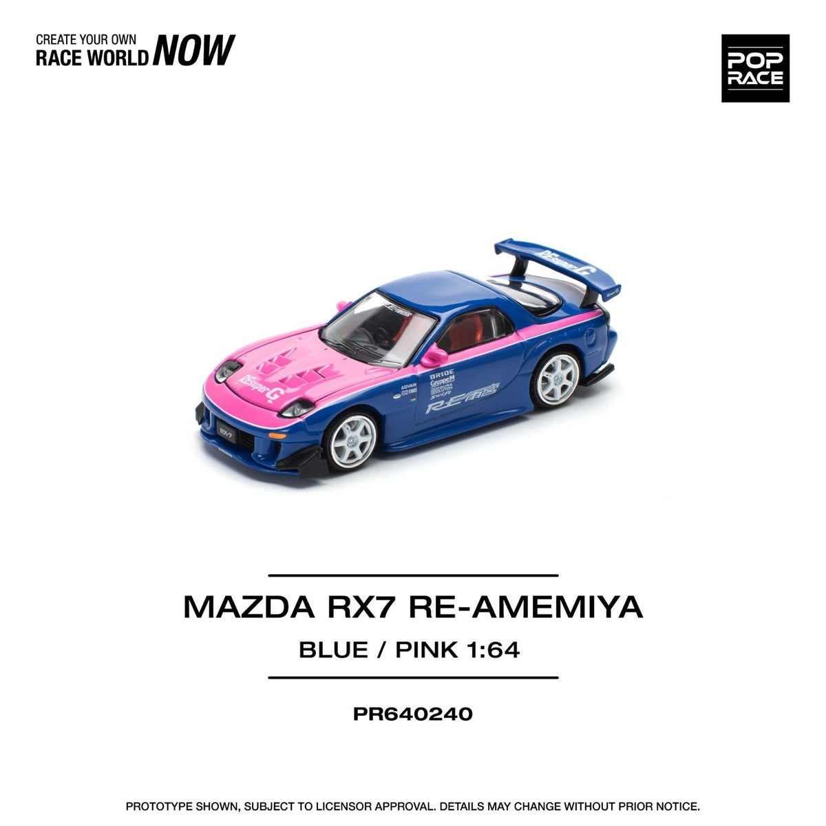 POP RACE Mazda Rx7 Reamemiya Bluepink - PR640240