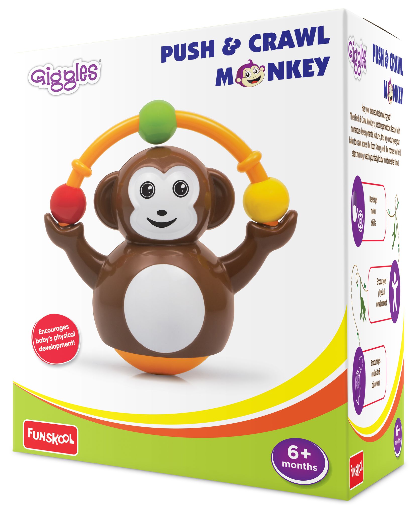 Giggles Push And Crawl Monkey