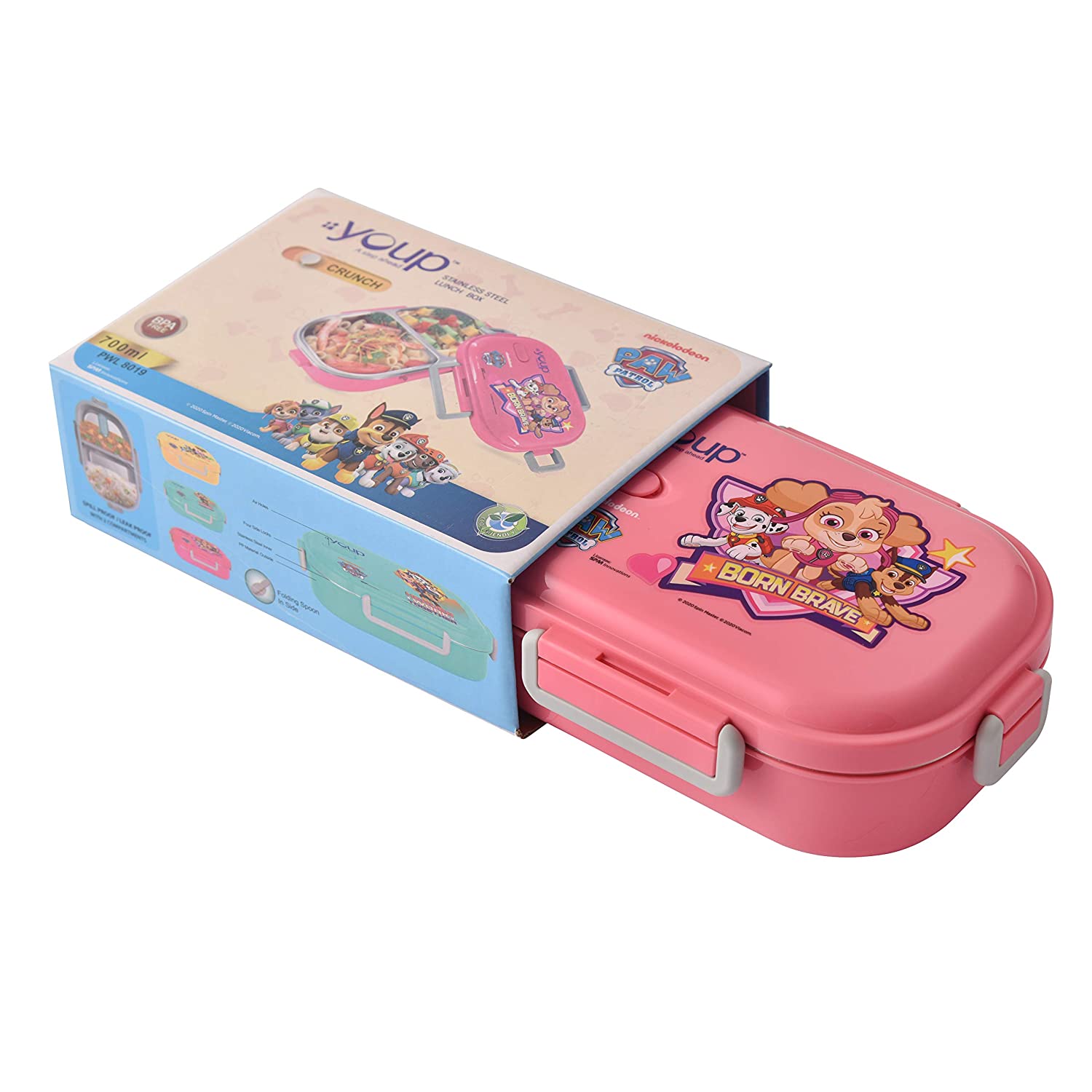 Youp Paw Patrol Crunch Lunch Box with Spoon Pink