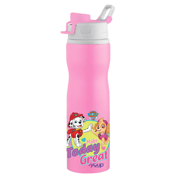 Youp Stainless steel pink color Paw Patrol kids loop cord bottle EXPERT - 750 ml