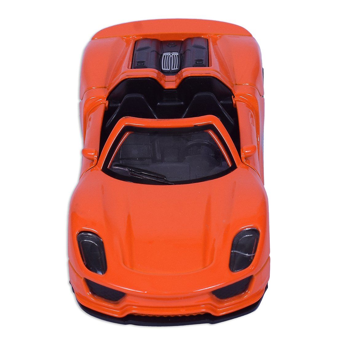 Road Burner Diecast Metal Racers Pull back Orange Convertible Car
