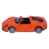 Road Burner Diecast Metal Racers Pull back Orange Convertible Car