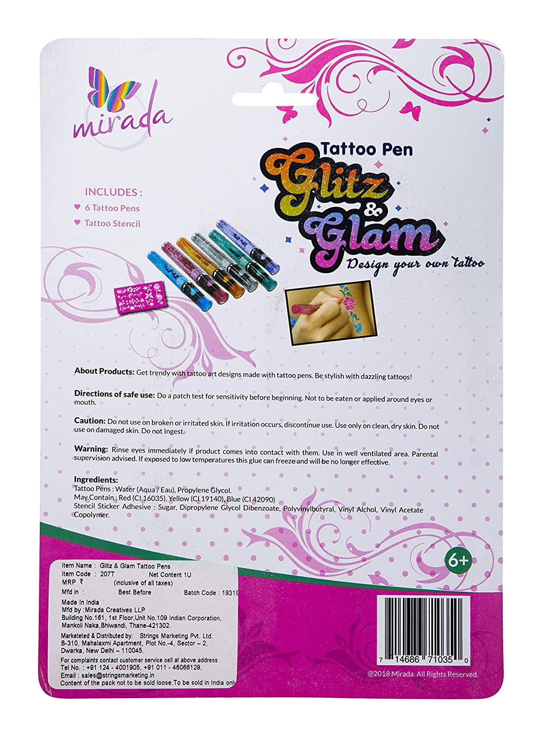 Mirada Glitz & Glam Tattoo Pens