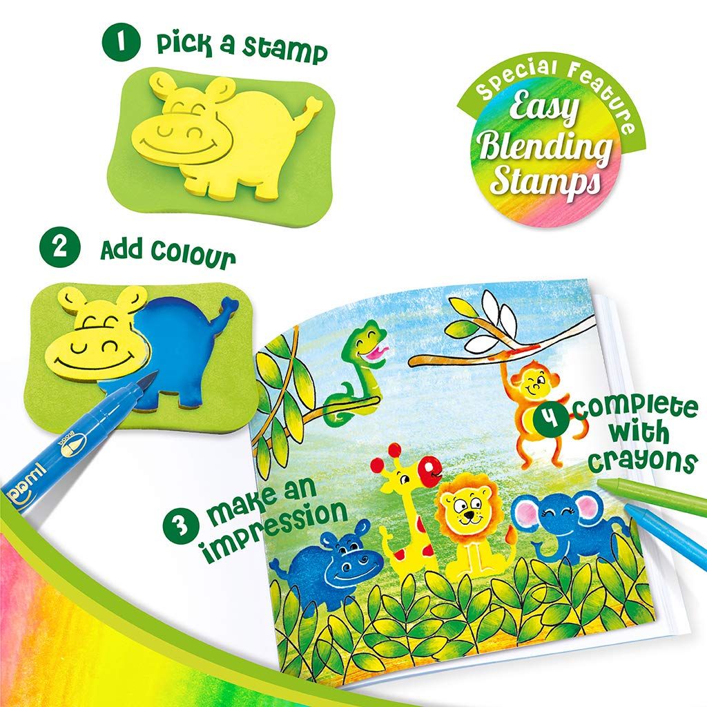 Imagimake Stamp Art Animal Kingdon Colouring Book