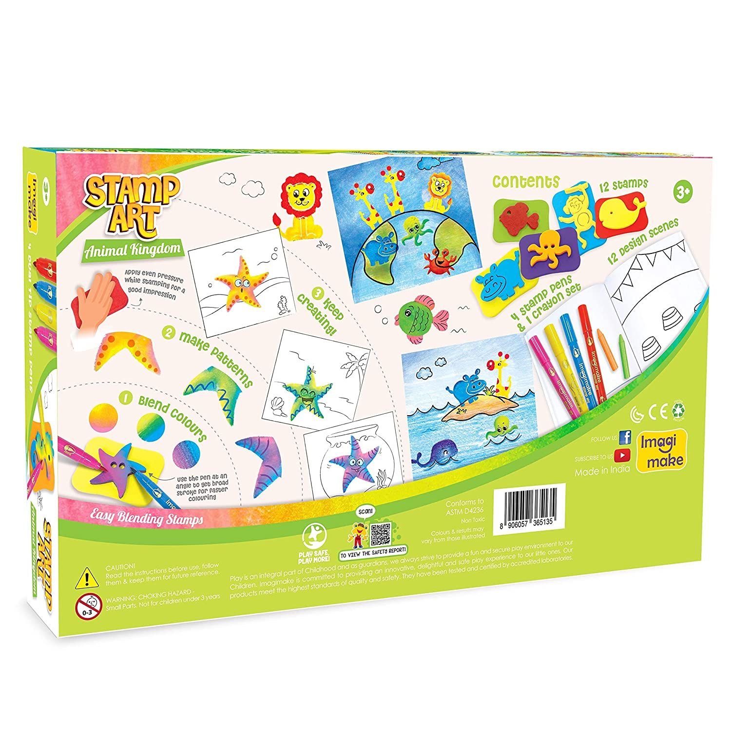 Imagimake Stamp Art Animal Kingdon Colouring Book