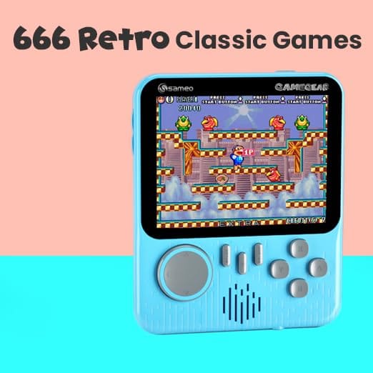Sameo Gamegear Handheld Video Game Console - 666 Games - Dolphin Grey