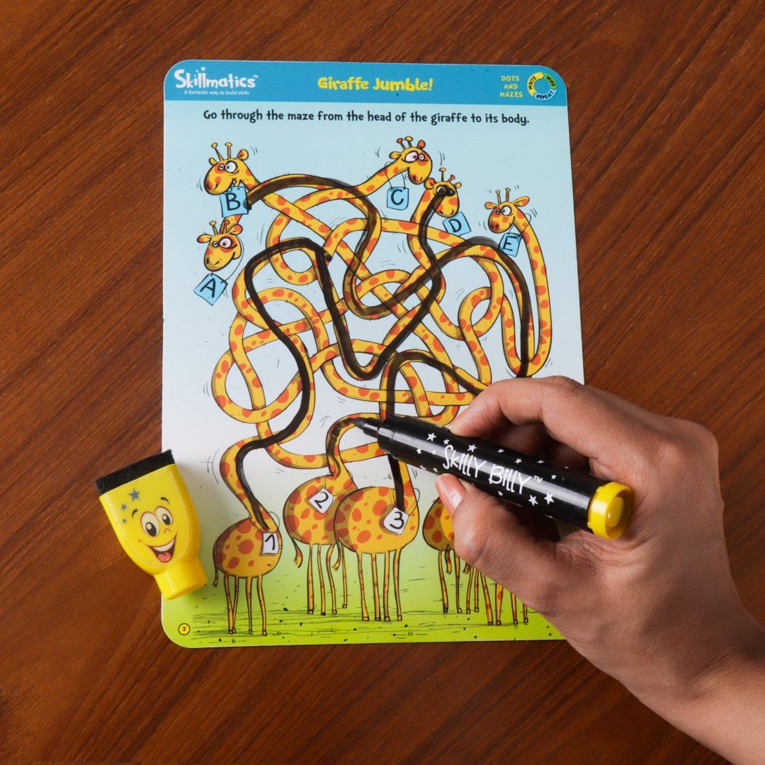 Skillmatics Dots and Mazes - Write And Wipe Activity Mats