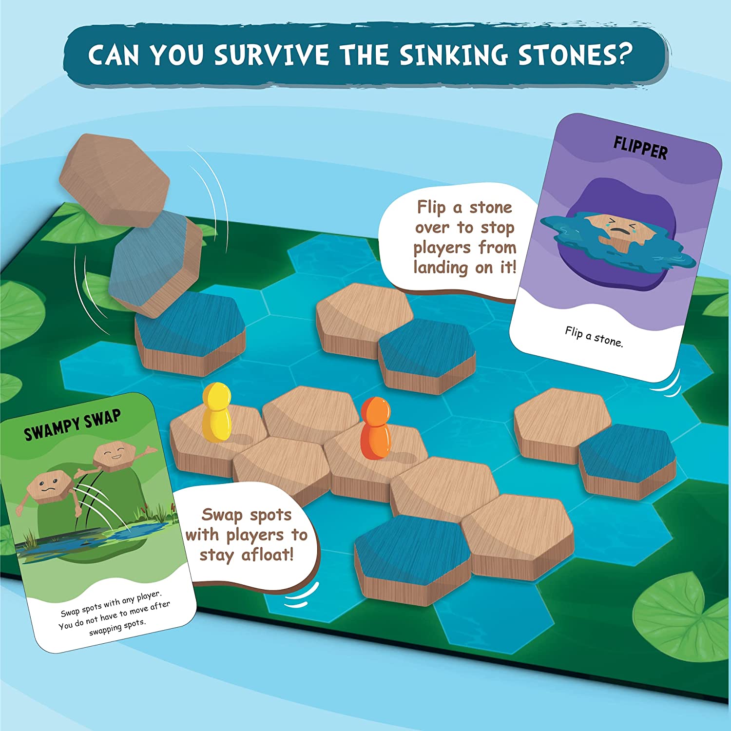 Skillmatics Sinking Stones Strategy Board Game