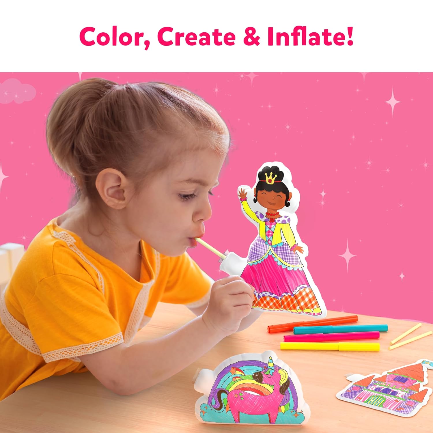 Skillmatics Inflatable Art 3D Unicorns & Princesses