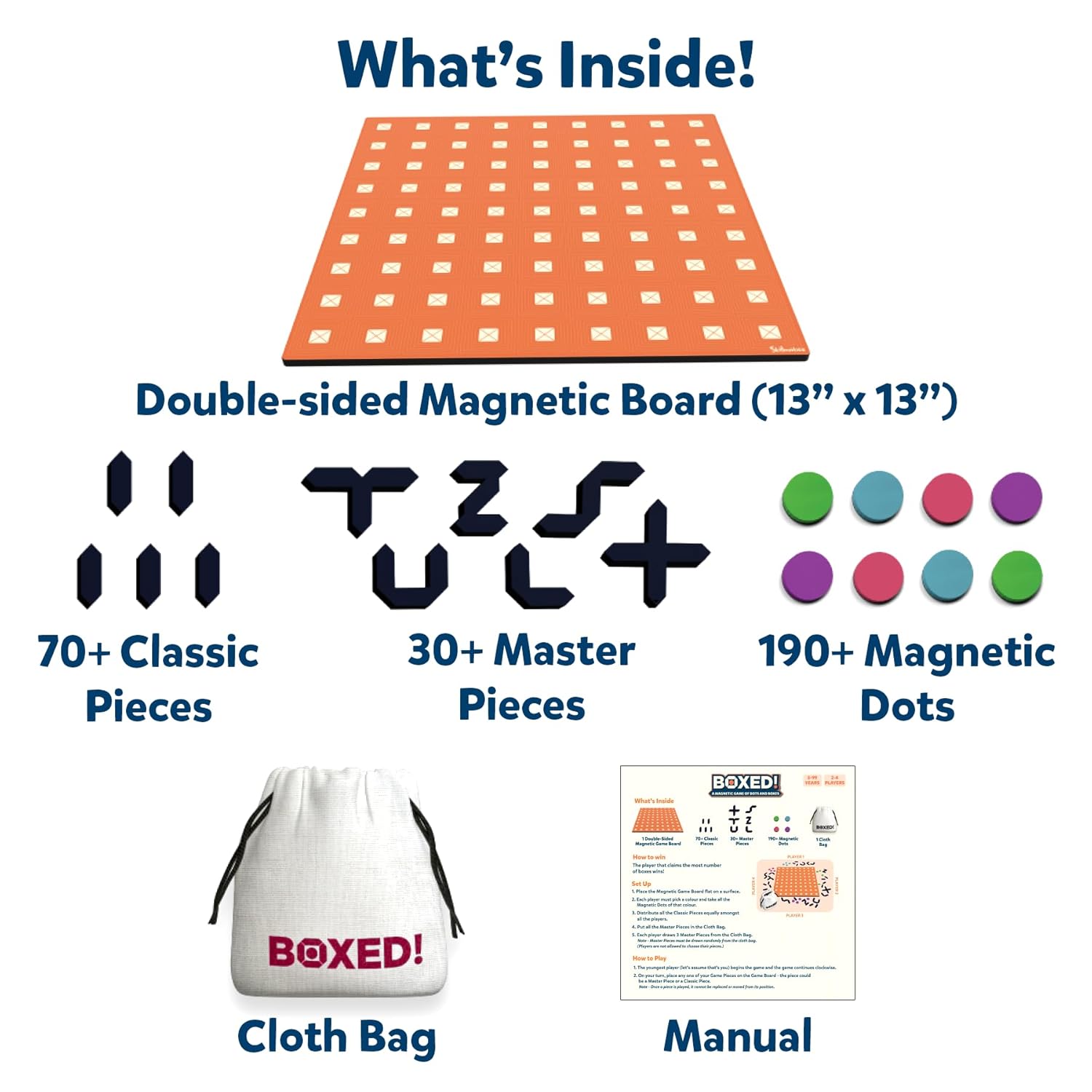 Skillmatics Boxed: A Magnetic Game of Dots & Boxes
