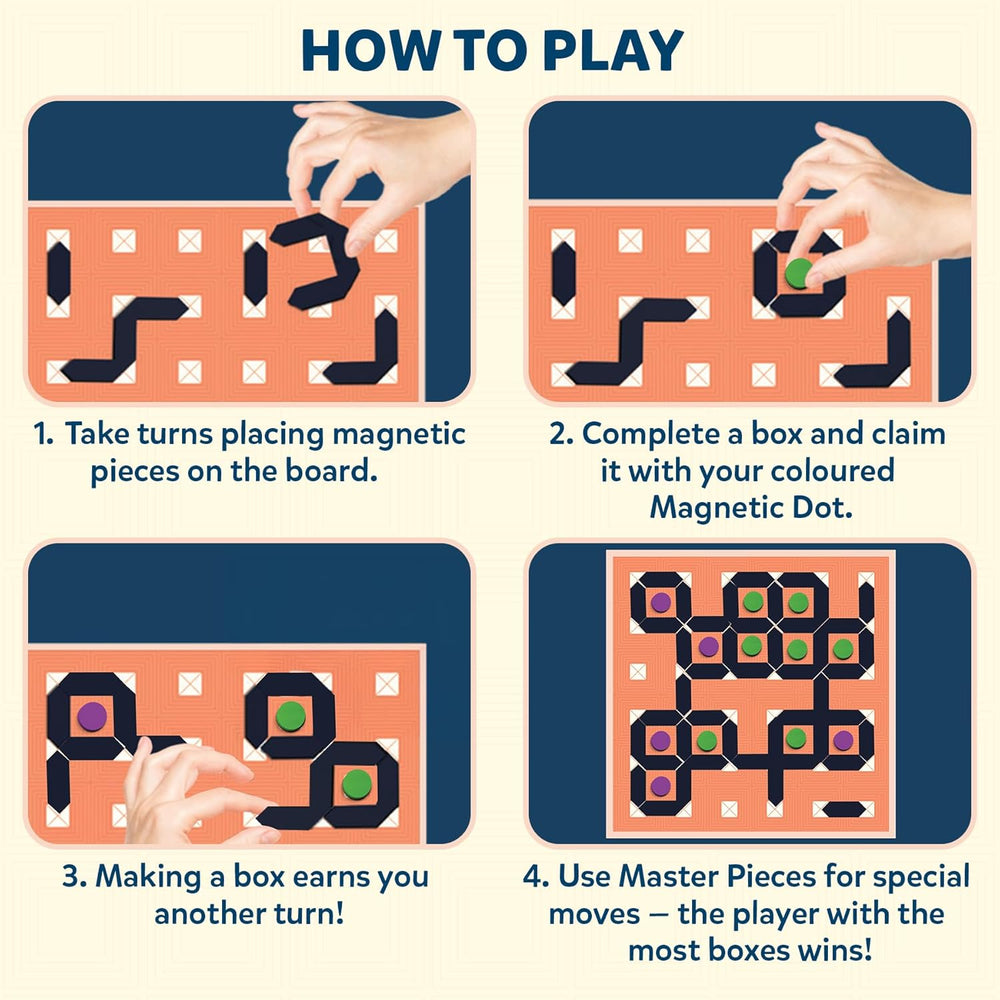 Skillmatics Boxed: A Magnetic Game of Dots & Boxes