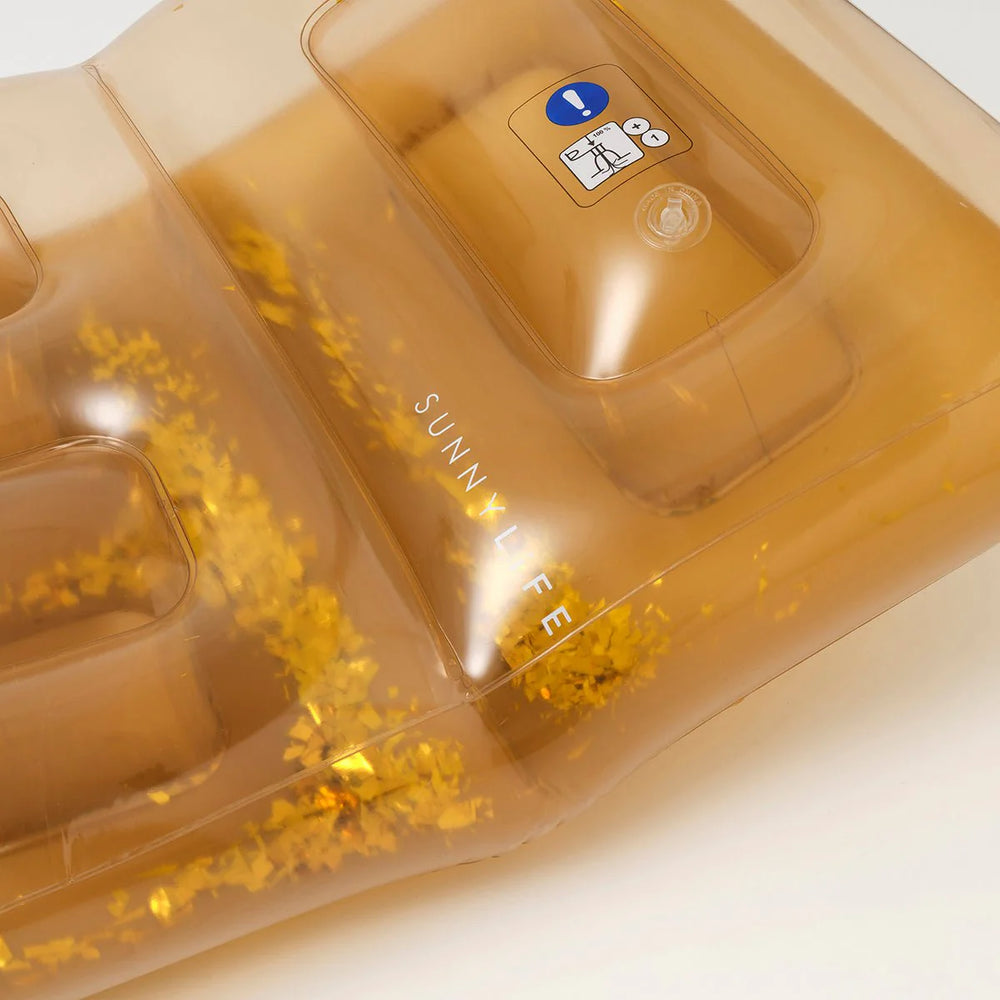 SUNNYLiFE Gold Color Inflatable Retro Lie-On Disco
