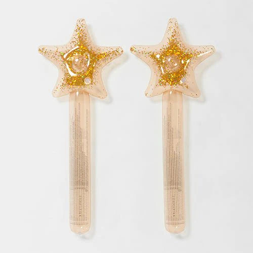 SUNNYLiFE Kids Inflatable Star Wand Princess Swan Gold Set of 2