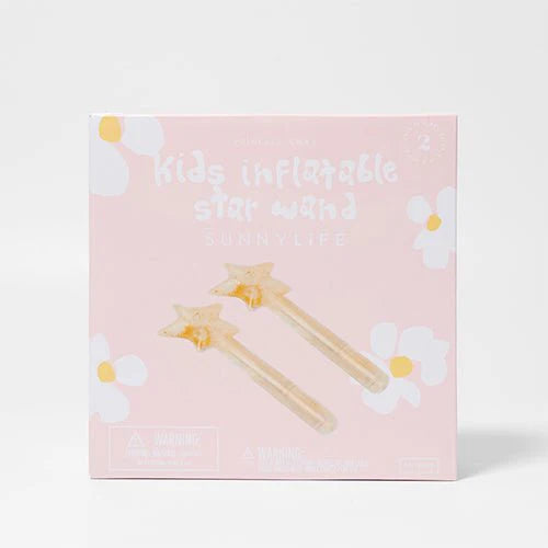 SUNNYLiFE Kids Inflatable Star Wand Princess Swan Gold Set of 2