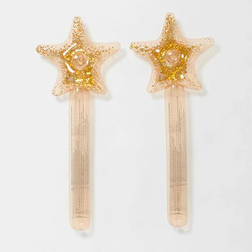 SUNNYLiFE Kids Inflatable Star Wand Princess Swan Gold Set of 2