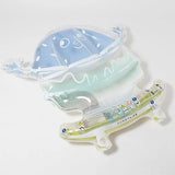 SUNNYLiFE Kids Lie-On Float Burger Boy The Sea Kids Blue-Lime