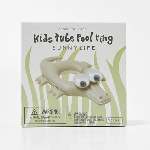 SUNNYLiFE Kids Pool Ring Cookie the Croc Khaki