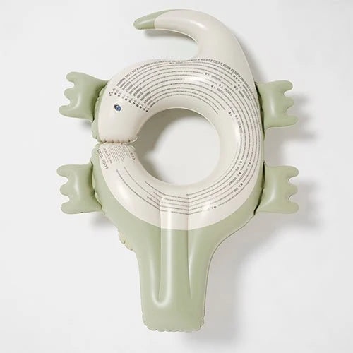 SUNNYLiFE Kids Pool Ring Cookie the Croc Khaki