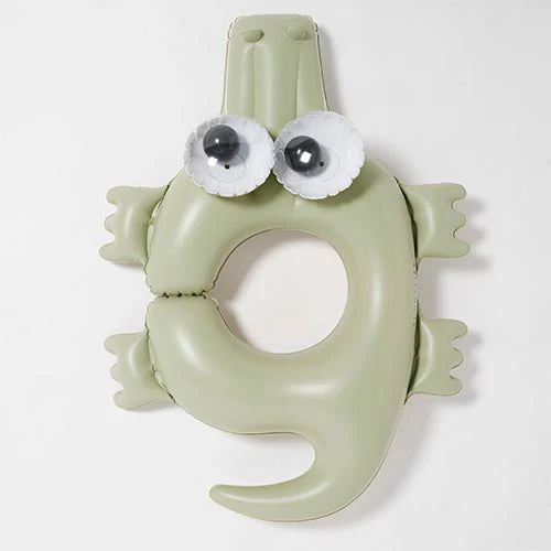 SUNNYLiFE Kids Pool Ring Cookie the Croc Khaki