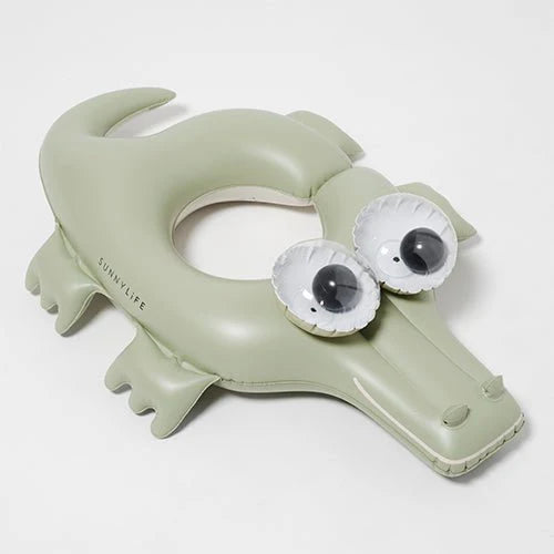 SUNNYLiFE Kids Pool Ring Cookie the Croc Khaki
