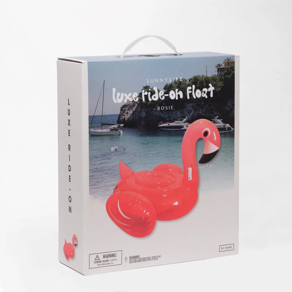 SUNNYLiFE Neon Color Inflatable Flamingo Luxe Ride-On Float Rosie Watermelon