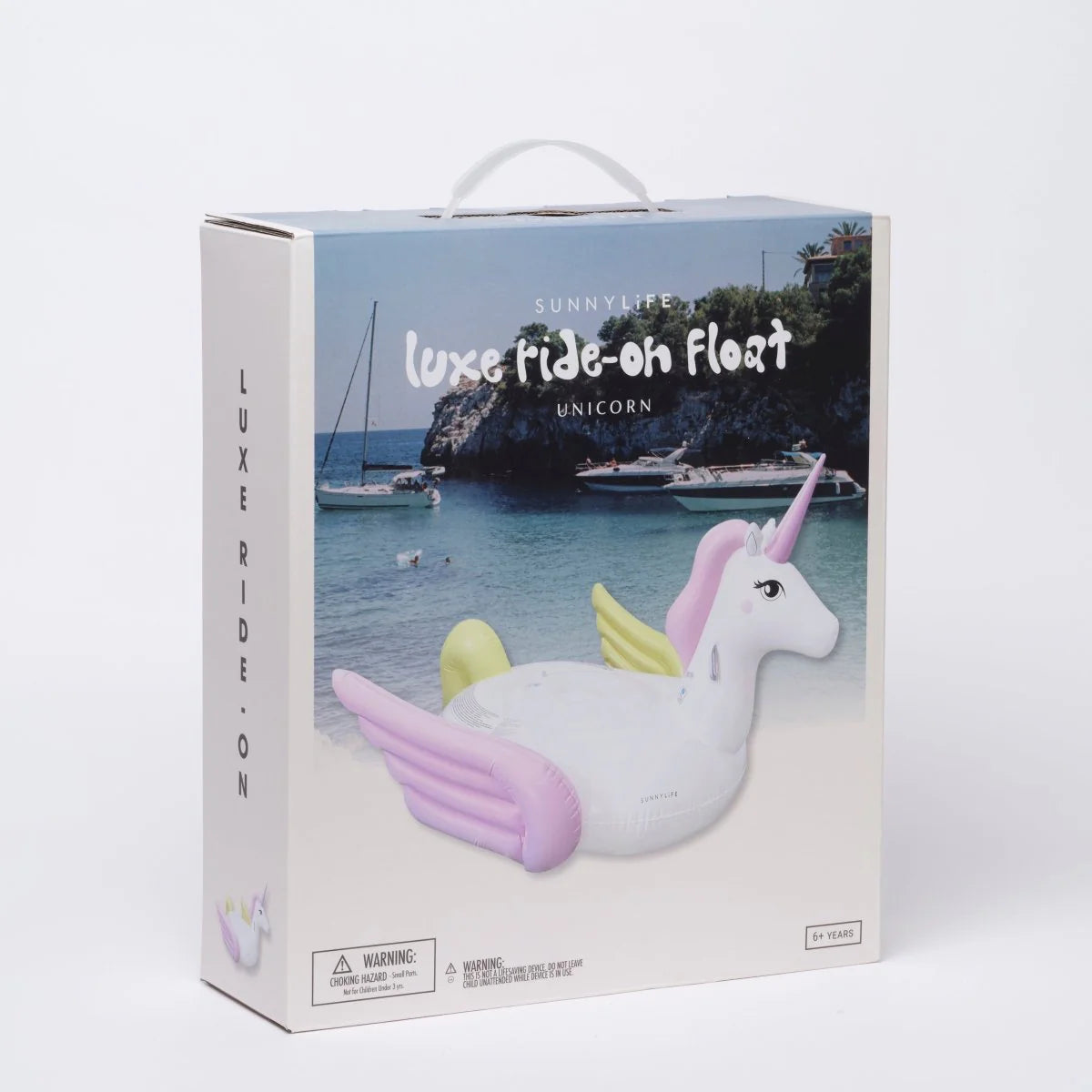 SUNNYLiFE Pastel Color Inflatable Unicorn Luxe Ride-On Float