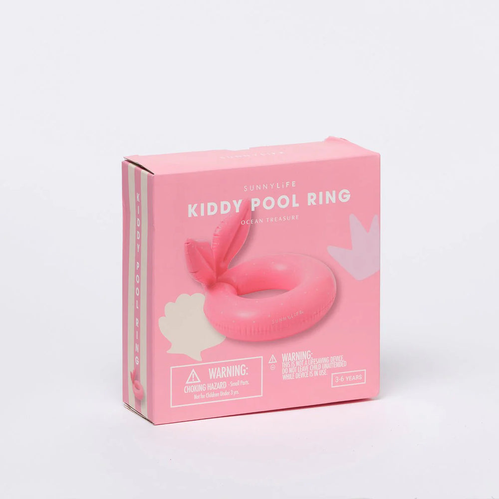 SUNNYLiFE Pink Color Inflatable Kiddy Pool Ring Ocean Treasure Rose