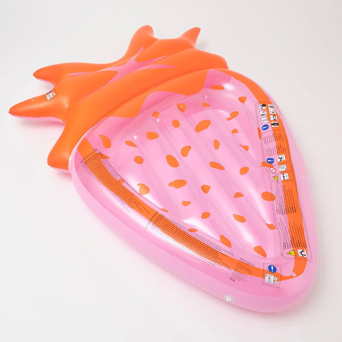 SUNNYLiFE Pink Color Inflatable Luxe Lie-On Float Strawberry Pink Berry