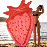 SUNNYLiFE Pink Color Inflatable Luxe Lie-On Float Strawberry Pink Berry