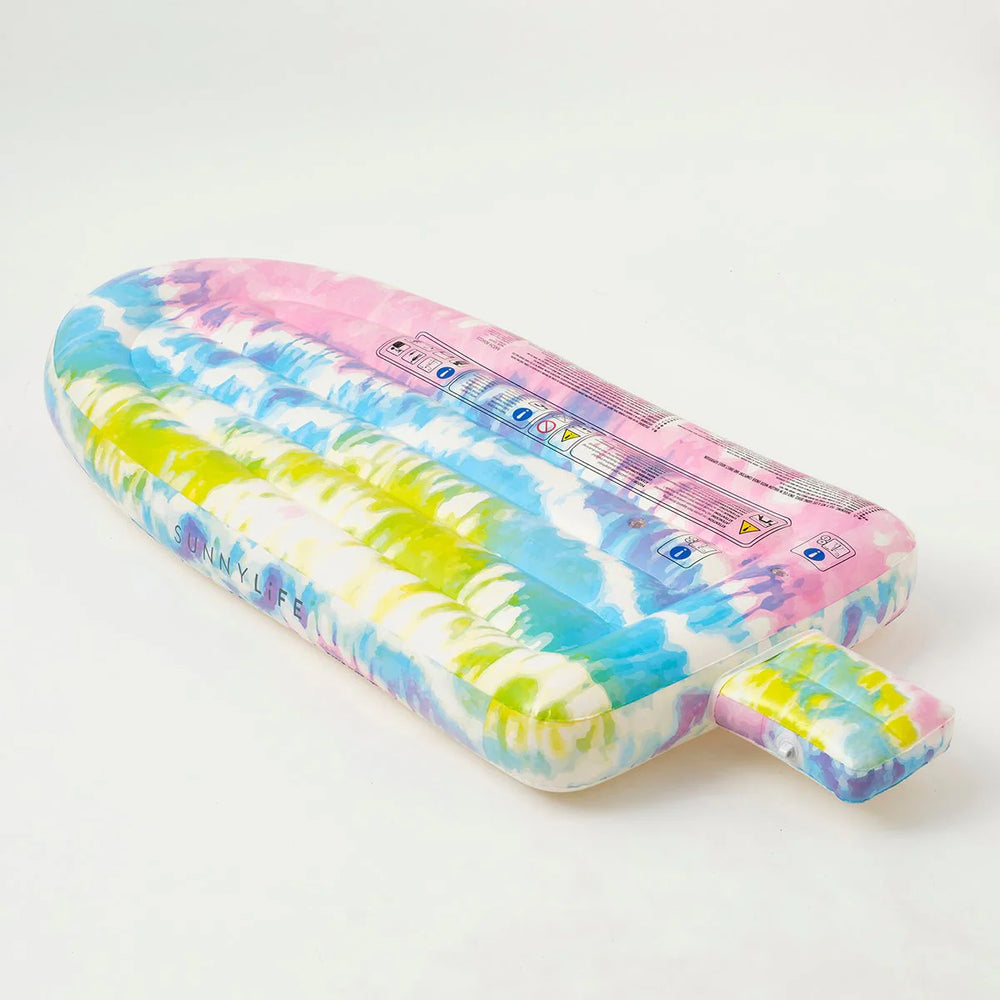 SUNNYLiFE Tie Dye Color Inflatable Luxe Lie-On Float Ice-Pop