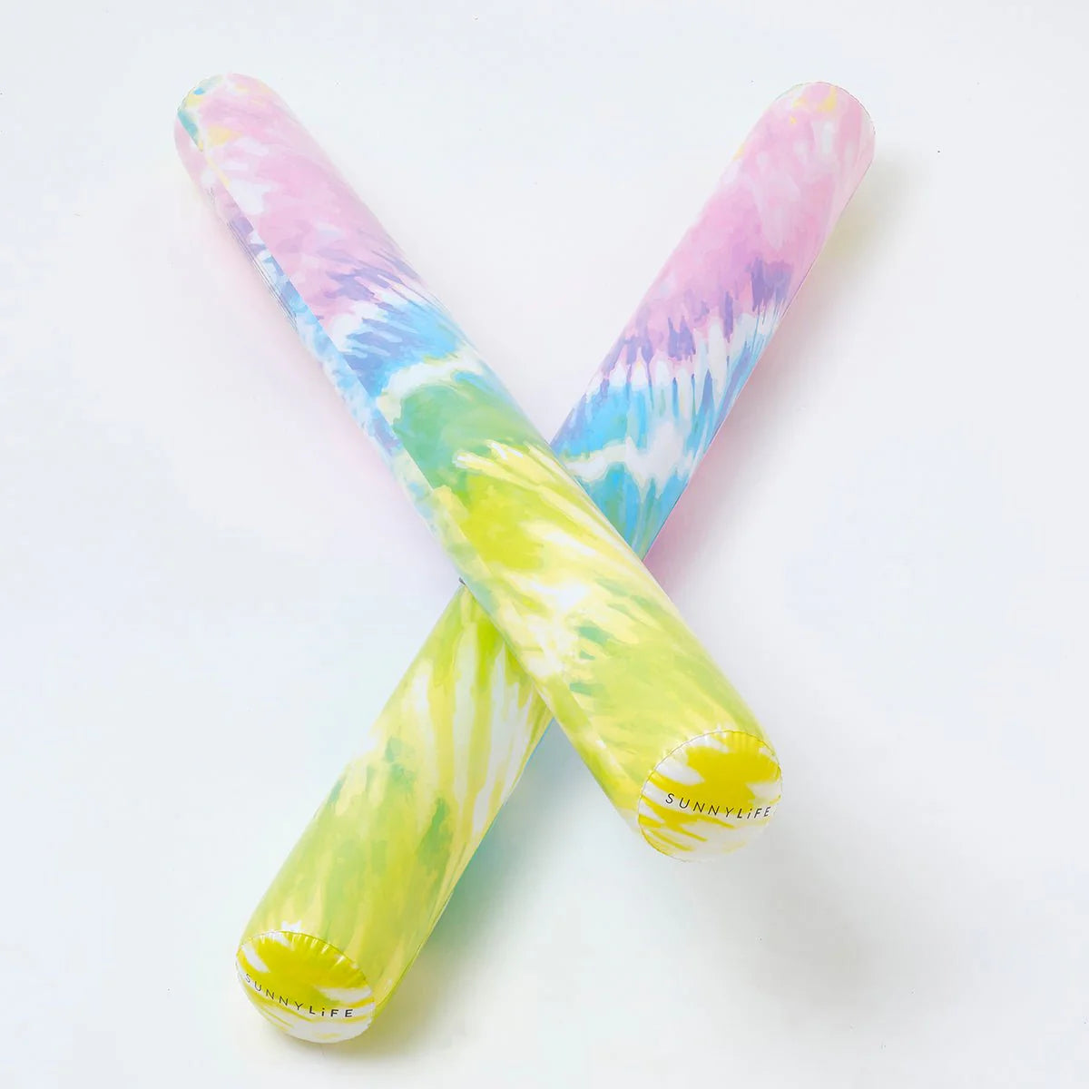 SUNNYLiFE Tie Dye Color Inflatable Pool Noodle Tie Dye Sorbet Set of 2