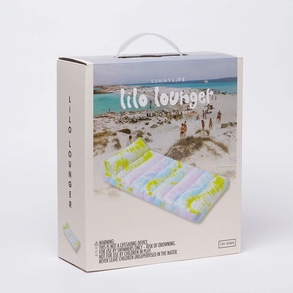 SUNNYLiFE Tie Dye Color Lilo Lounger Sorbet