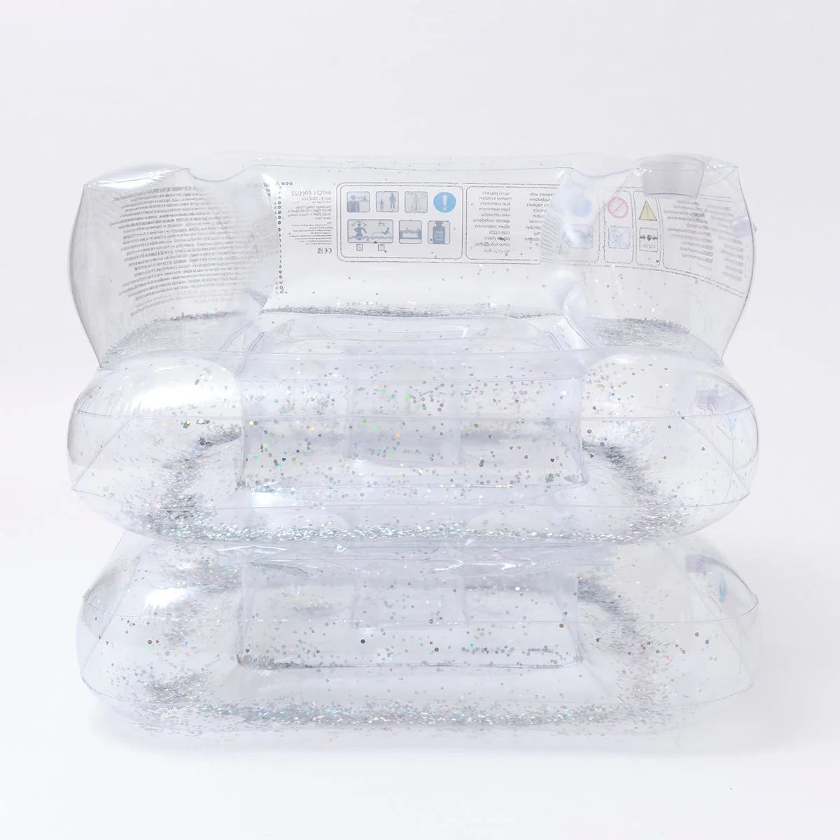 SUNNYLiFE Transparent Color Inflatable Glitter Lilo Chair