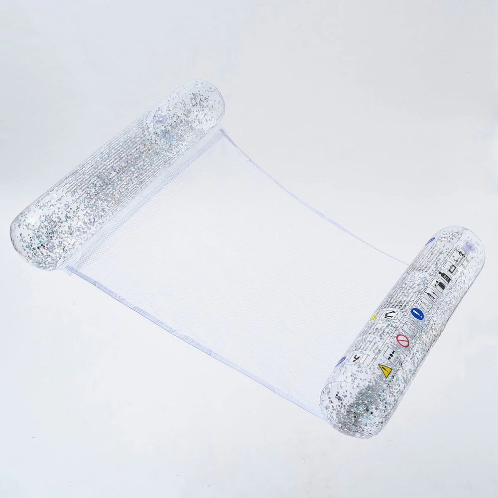 SUNNYLiFE Transparent Inflatable Bolster Hammock Float Glitter