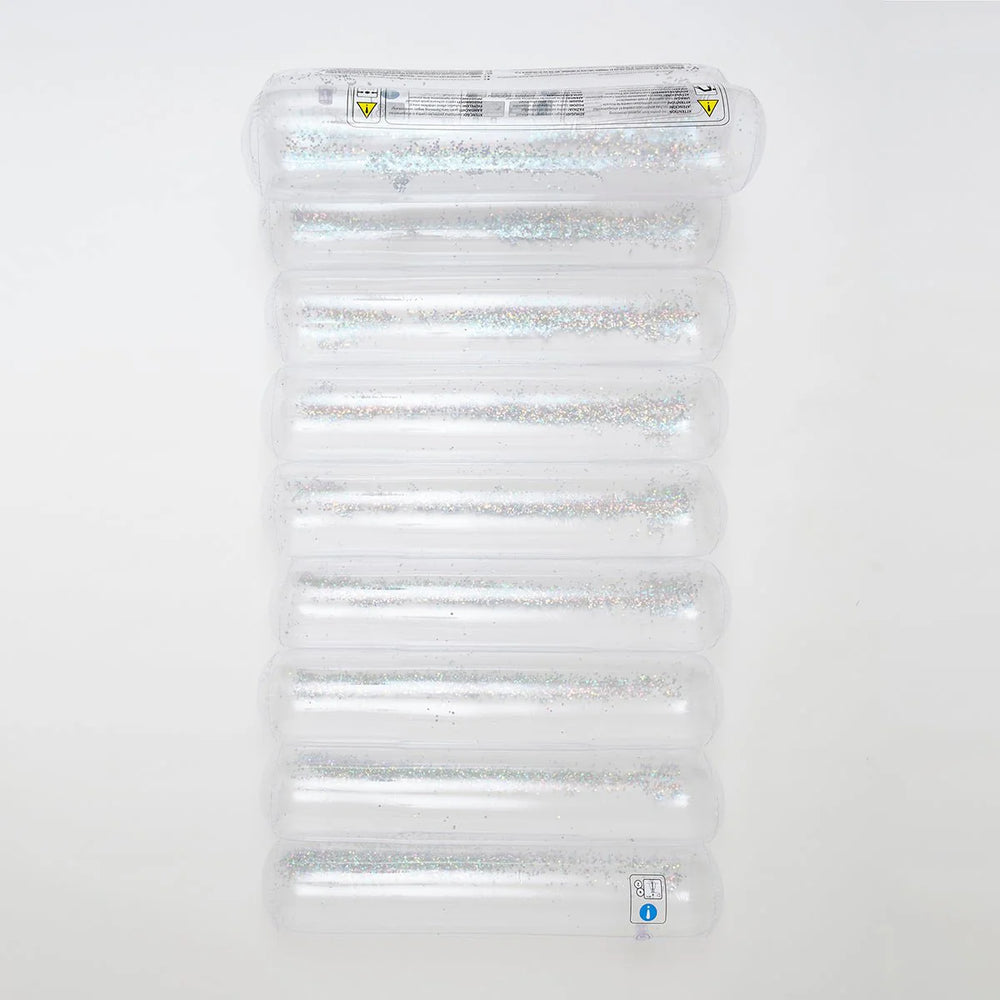 SUNNYLiFE Transparent Inflatable Glitter Lilo Float Tube