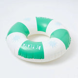 SUNNYLiFE White and Green Color Inflatable Pool Ring De Playa Esmeralda