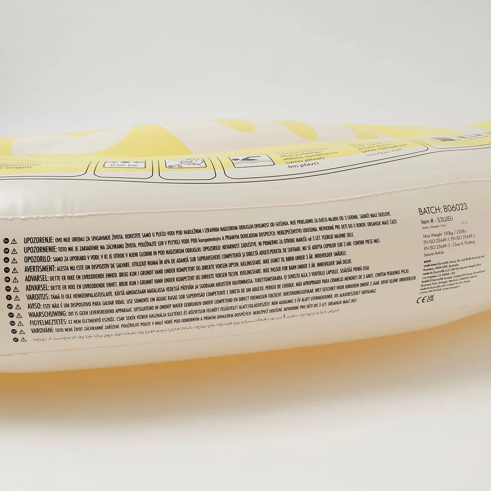 SUNNYLiFE Yellow Color Inflatable Luxe Lie-On Float Limon