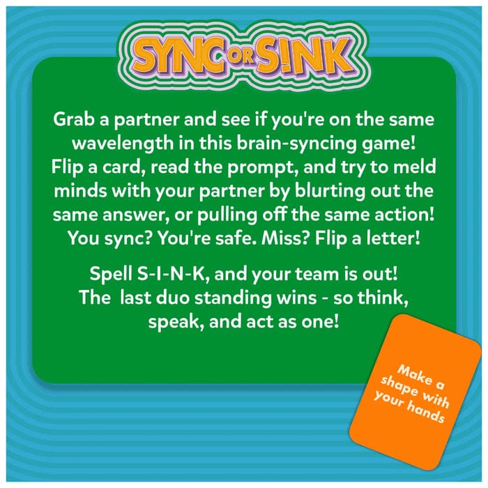 Sync or Sink - Hilarious Family Card Game for Kids