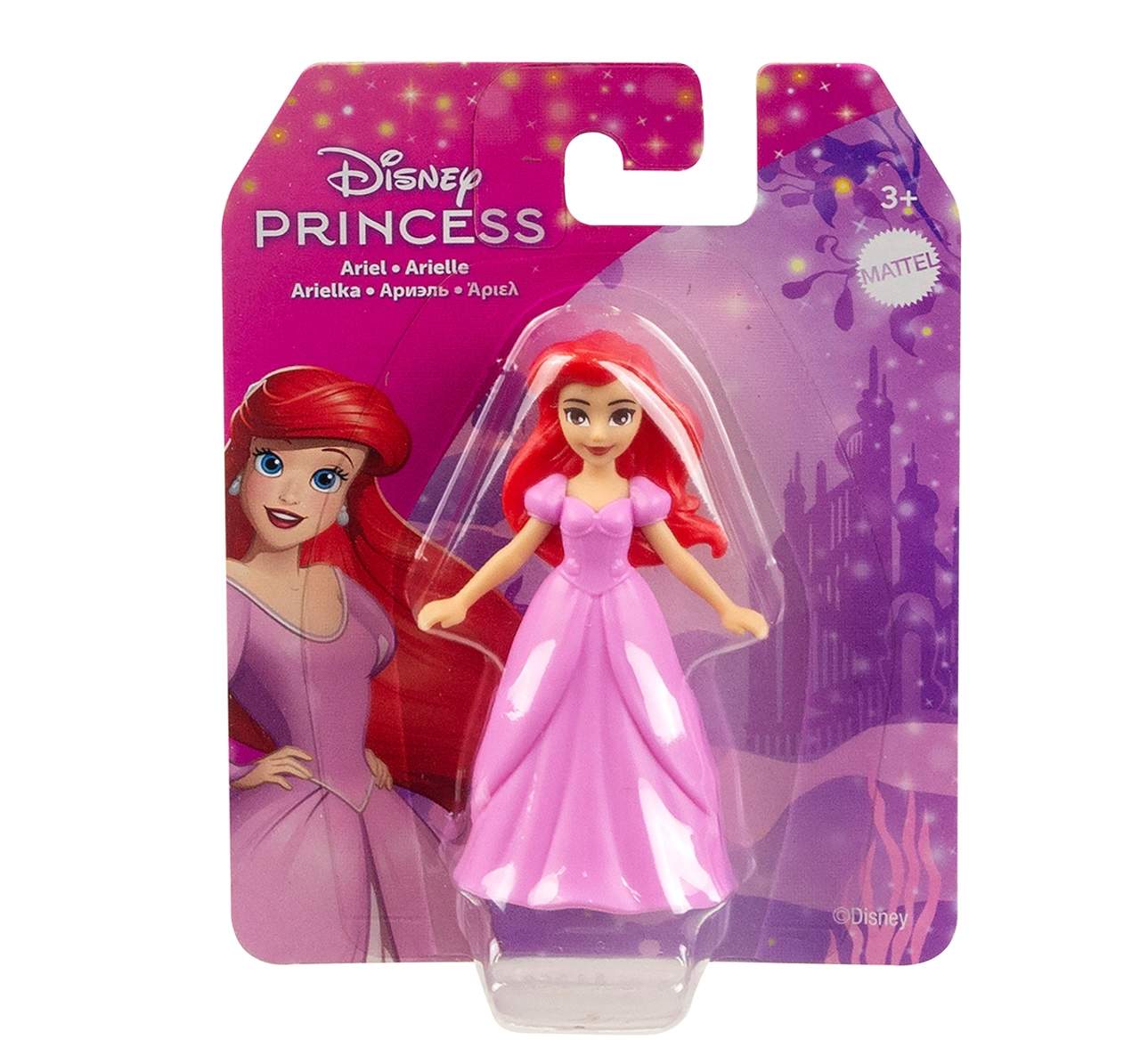 Barbie Disney Princess 'Ariel' Mini Figures Assorted, Ages 3 Multicolour pink