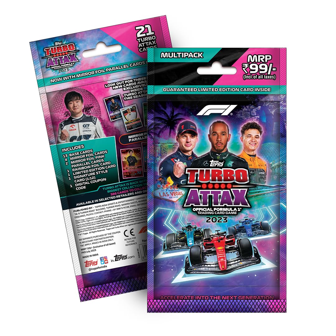 Topps F1 Turbo Attax Collectible Card Game Flow Pack of 21 Cards