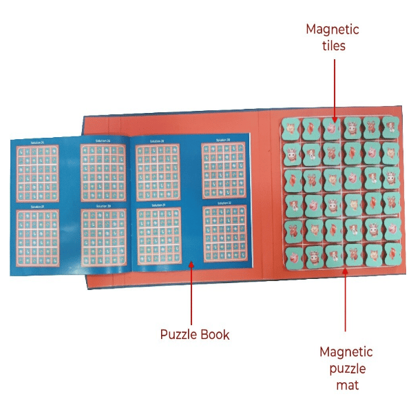Toykraft Magnetic Sudoku Farm - 6x6 Sudoku Puzzle