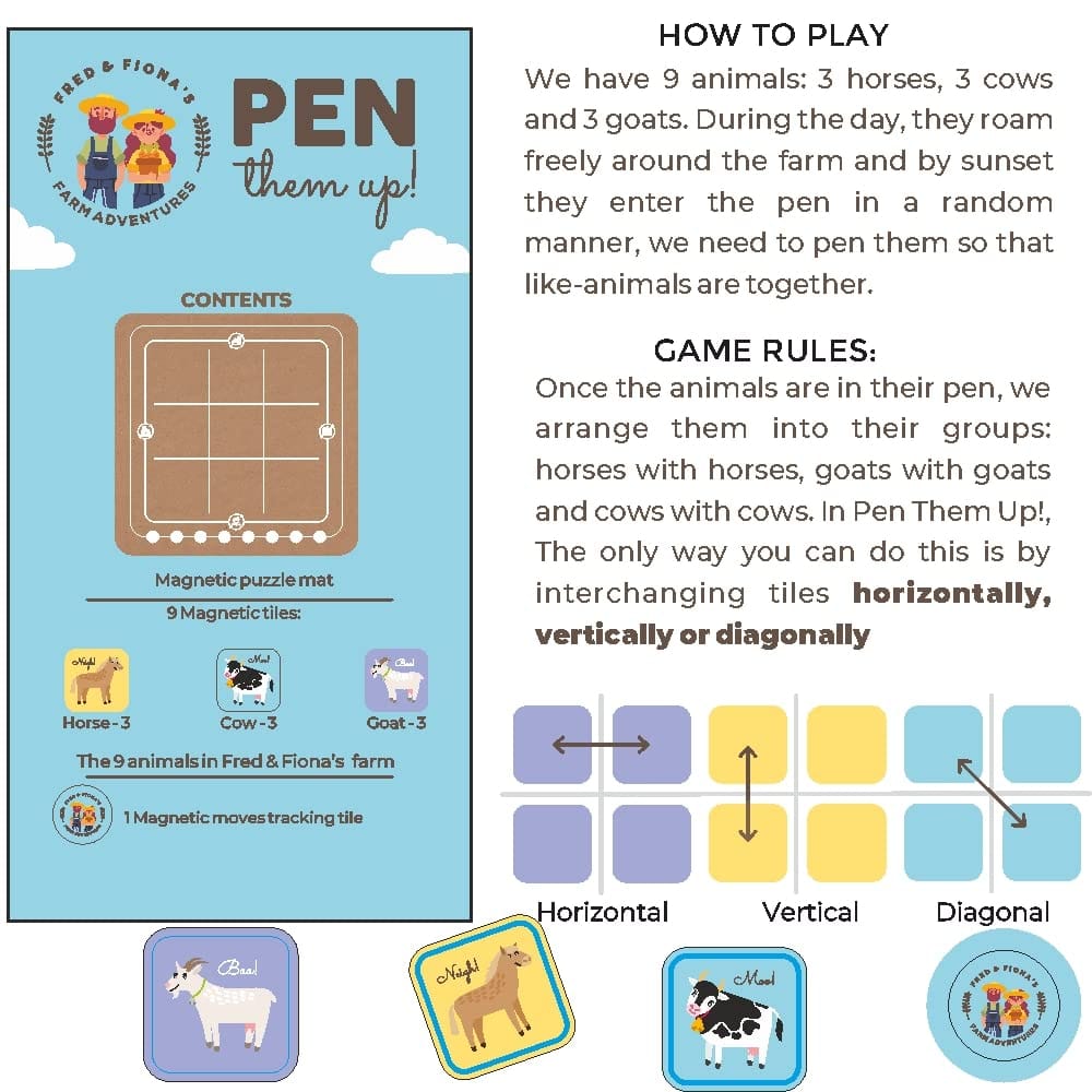 Toykraft PEN them up - Logic based Magnetic Puzzle Game
