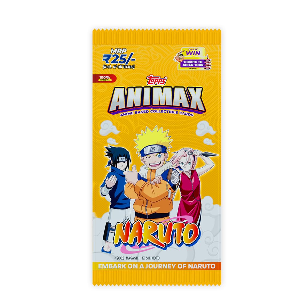Topps Animax 2024 Official Naruto Collectible Card Game Flow Pack of 5 Cards