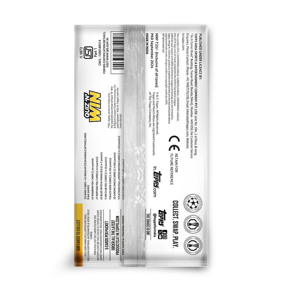 Topps Match Attax UEFA Champions League 24/25 Trading and Collectible Card Game Flow Pack