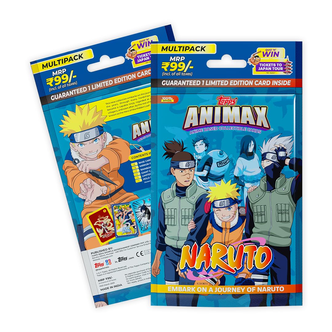 Topps Animax 2024 Official Naruto Collectible Card Game Flow Pack of 20 Cards