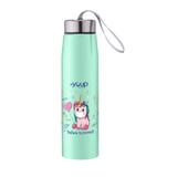 Youp Stainless steel insulated green color Unicorn kids water bottle ABBY - 500 ml